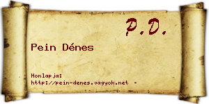 Pein Dénes névjegykártya
